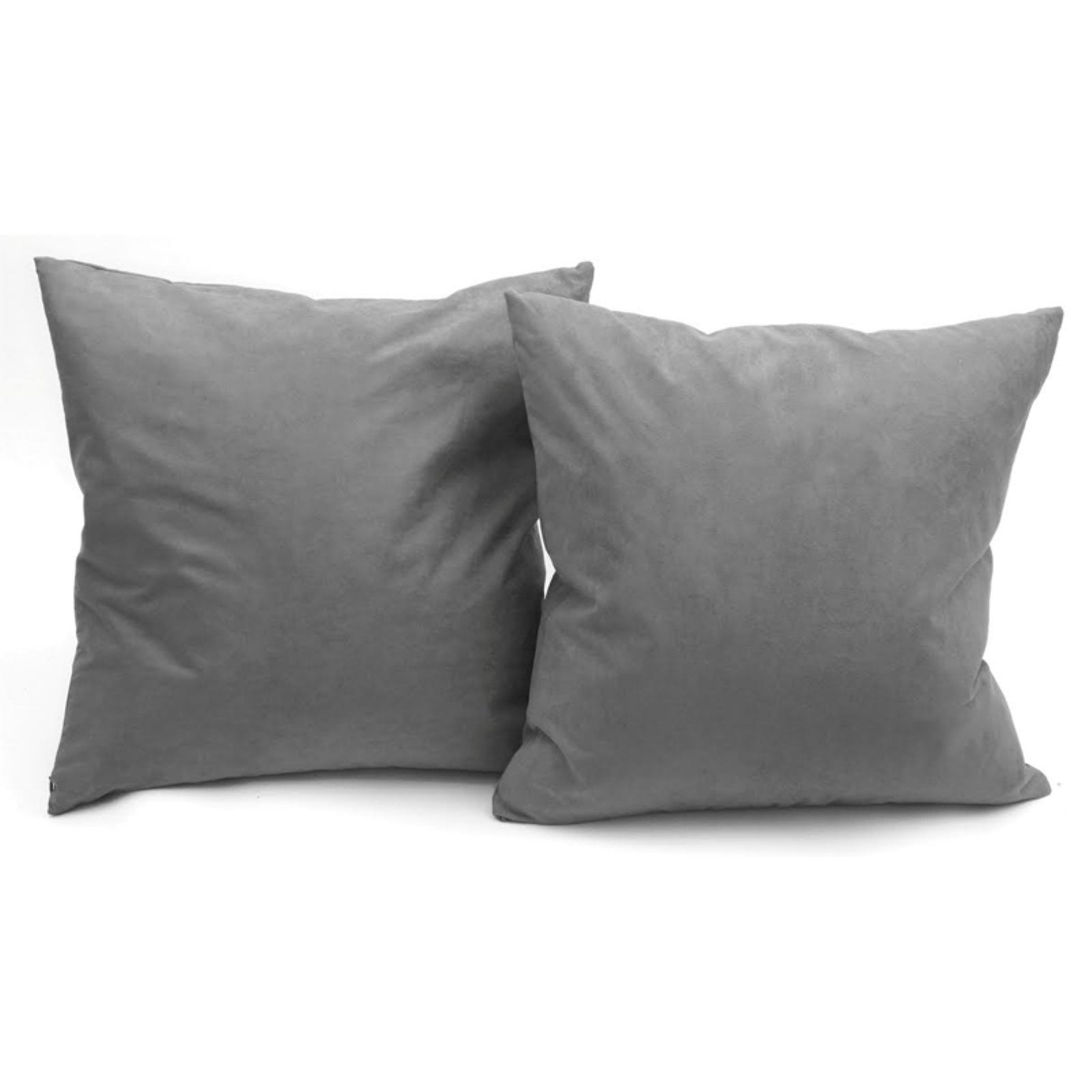 55CM FILLED LUXURY LARGE SOFT VELVET CHARCOAL GREY SILVER PIPED CUSHION 22" 