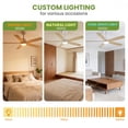 thumbnail image 3 of Yeshouse ventilador de techo de 52" con luz LED y control remoto, 3 temperaturas de color, motor DC reversible y silencioso, bajo consumo, acabado negro mate, ideal para dormitorio, sala o comedor, 3 of 7