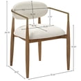 thumbnail image 3 of Meridian Furniture Riccio Beige Performance Fabric Dining Arm Chair (Set of 2), 3 of 10