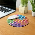 thumbnail image 5 of WIRESTER 7.88 in Round Mouse Pad with Non-Slip Rubber Base for Computers, Laptop, Office & Home - Colorful Checkered Pattern S3, 5 of 5