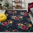 thumbnail image 2 of SAFAVIEH Jardin Rumen Floral Wool Area Rug, Black/Pink, 6' x 6' Square, 2 of 9