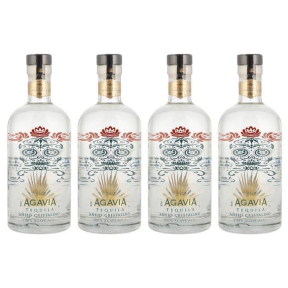 Pack de 4 Tequila Agavia Añejo Cristalino 750 ml
