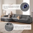 thumbnail image 4 of 134*54"Oversized Corduroy Sectional Sofa,L Shaped Cloud Couch with USB Charging Port,Cup Holder,Deep Seat Sofa Bed with 50" Chaise,Comfy Indoor Furniture for Living Room,3 Colors, 4 of 9