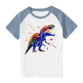 thumbnail image 2 of SGFCWSX Girls Short Sleeve Raglan T-Shirt, Kids Graphic Tees Crew Neck Regular Fit Summer Daily Tops Navy Size 7-8 Years, 2 of 8