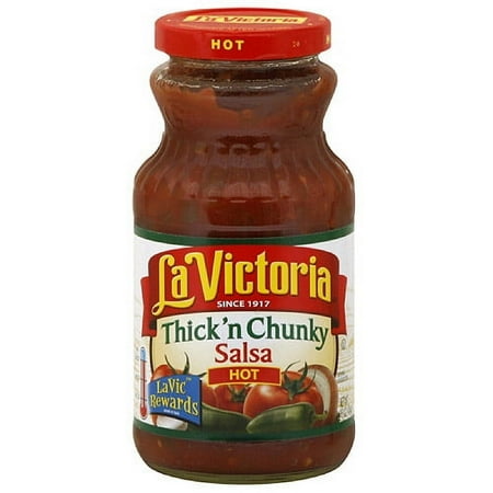 La Victoria Thick'n Chunky Hot Salsa, 16 oz (Pack of 12)