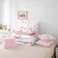 thumbnail image 6 of jejeloiu Cute Bowknot Bow 7 Pieces Bedding Comforter Set,Pink Bow Tie Loves Full Bedding Set For Girls Kids Reversible, 6 of 8