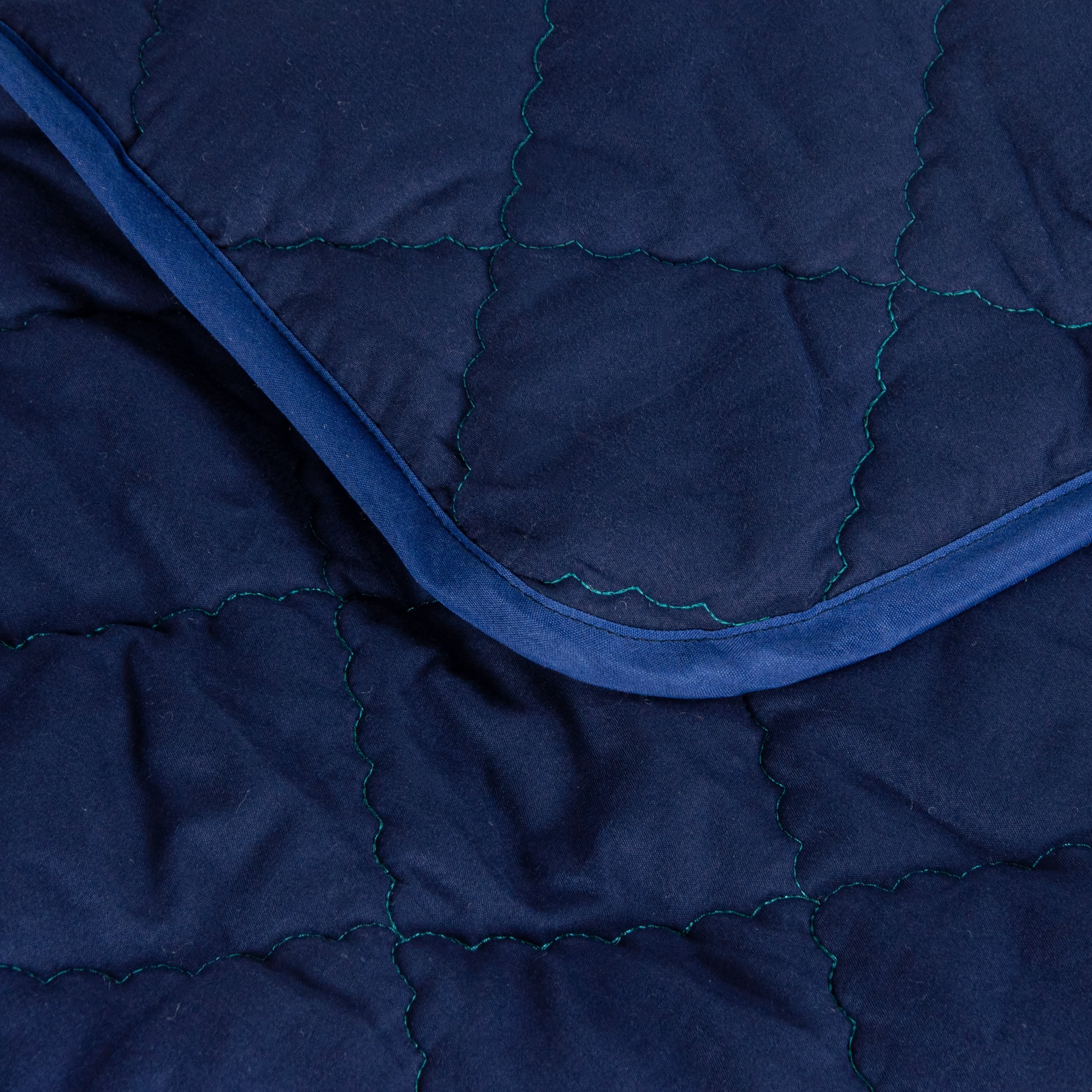 Organictune Microfiber Down Alternative Machine Washable Toddler Comforter, Super Soft and Lightweight Kids Crib Quilted Blanket for Stroller, Travel, Navy Blue, 43"x60"