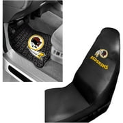 NFL Washington Redskins 2 pc Front Floor Mats and Washington Redskins Car Seat Cover Value Bundle