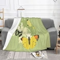 thumbnail image 2 of XMXT Throw Blanket, Yellow Vintage Butterfly Machine Washable Blankets for Sofa, 60 x 50 inches, 2 of 9