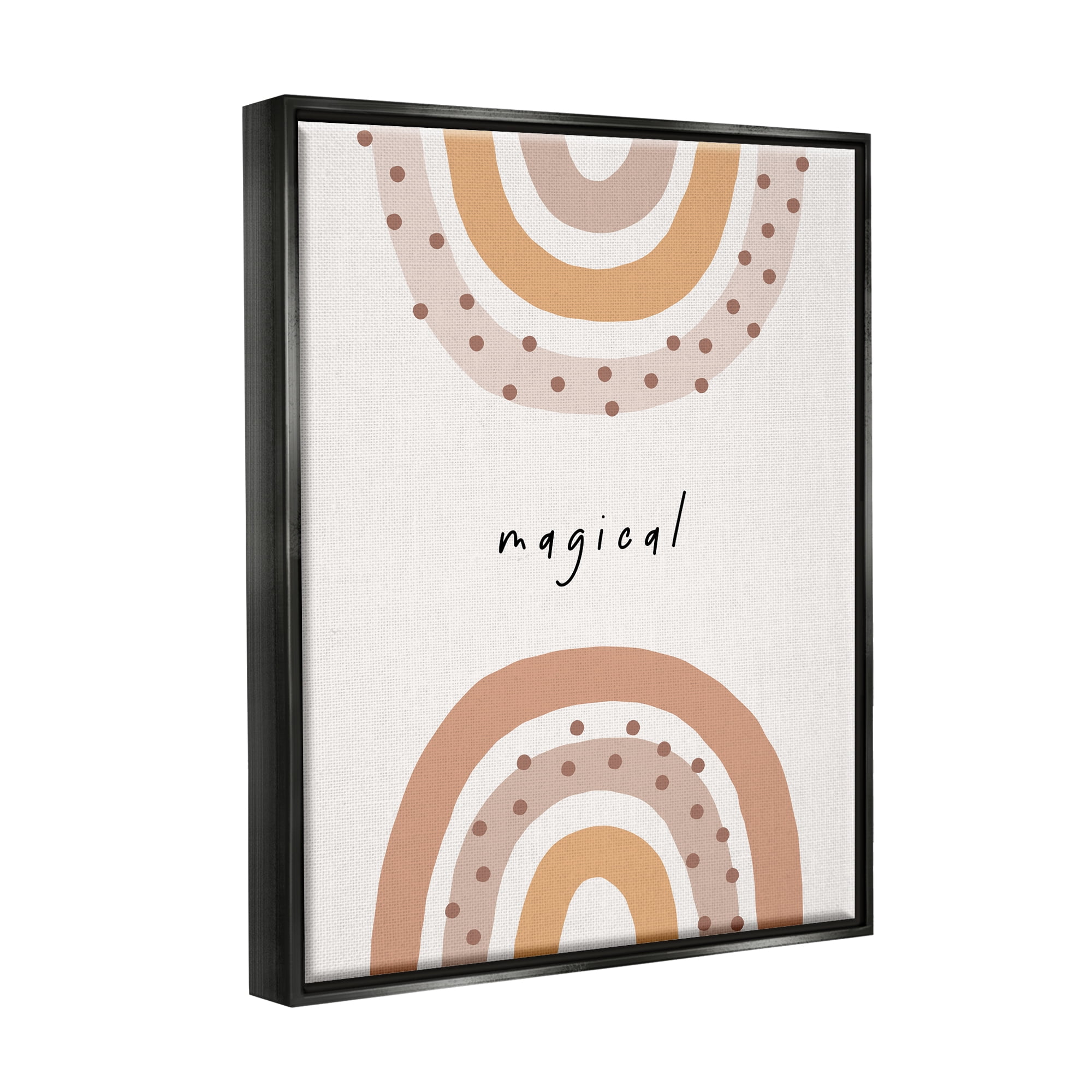 Stupell Industries Muted Magical Rainbows Inspirational Painting Black Floater Framed Art Print Wall Art, 25 x 31