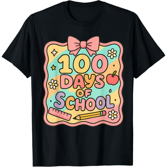 100 Days of School Preppy 100th Day of School Teacher T-Shirt Shirts