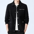 thumbnail image 2 of ohmzyzo Men's Corduroy Jacket Lightweight Casual Button Down Shacket Long Sleeve Retro Shirts Coat XL, 2 of 8