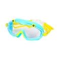 thumbnail image 2 of Gafas de natación para niños Gafas de natación para niños antivaho con tapones para los oídos de silicona suave Amarillo Azul, 2 of 8