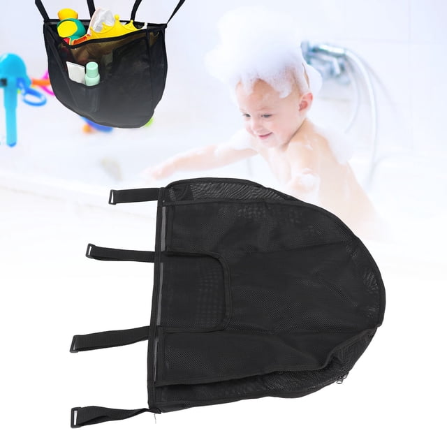 Large Capacity Wall Hanging Bath Toy Bag, Lightweight Mesh Storage with Zippered Design and Hooks, Suitable for Bathroom, Kitchen, Balcony