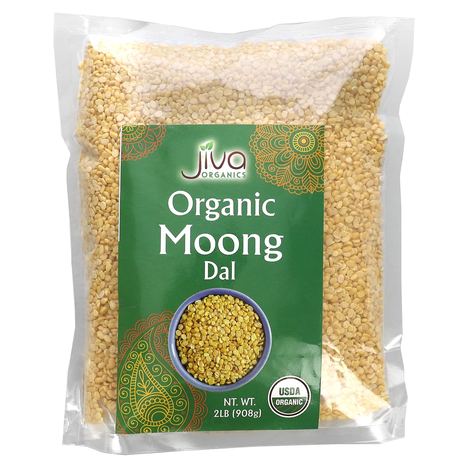 Jiva Organic Moong Dal Split Yellow, 2 Lb