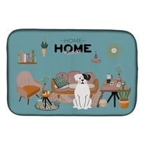 White Boxer Sweet Home Dish Drying Mat