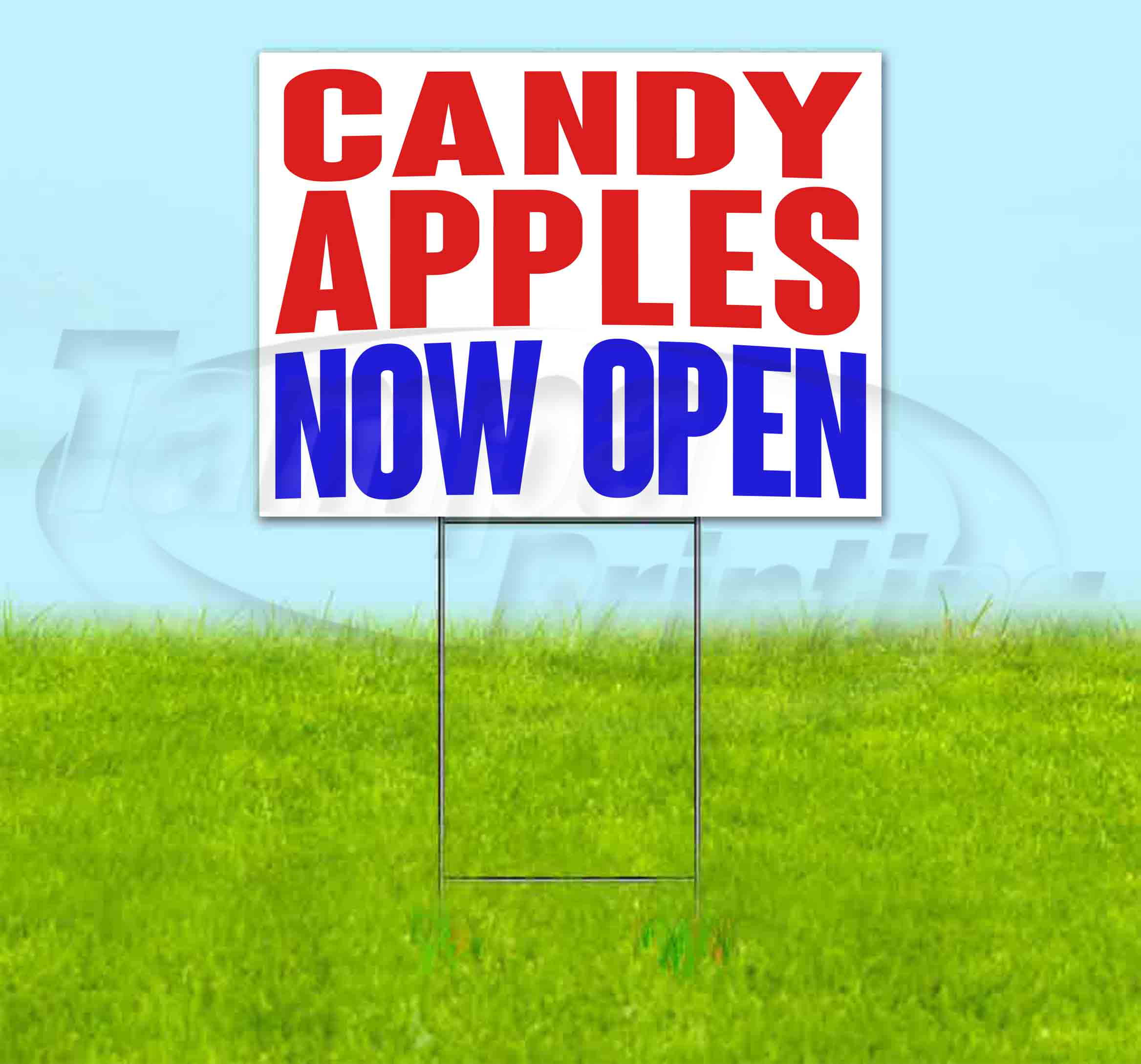 CANDY APPLES 18"x24" Yard Sign & Stake outdoor plastic coroplast window 