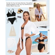 Zando Swim Cover Ups for Women Swimsuit Cover Up Beach Sarong Wrap Skirt Bathing Suit Cover White