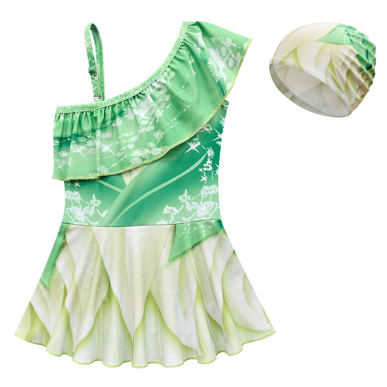 CQDY Girl Princess One Piece Swimsuit Tiana Swimwear Swimming Bathing