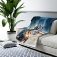 thumbnail image 3 of Hello Winter Great Dane Welcome Snowy Night Watercolor Vintage Cozy Sherpa Blanket Danes Dog Lover Gifts Warm Soft Throw Blanket - 01011, 3 of 5