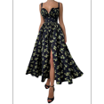 thumbnail image 1 of Robes d'Été pour Femmes 2025 Robe Corset à Fleurs Longue Robe de Demoiselle d'Honneur Noire P, 1 of 10
