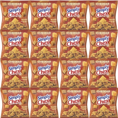 Simply Chex Snack Mix, Cheddar, 0.92 Oz Bags, Pack of 16, Bundled By Shoppyway