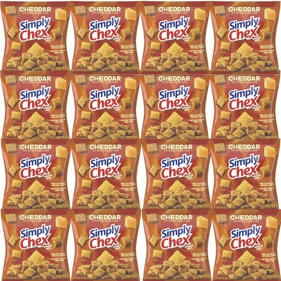 Simply Chex Snack Mix, Cheddar, 0.92 Oz Bags, Pack of 16, Bundled By Shoppyway