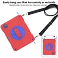 thumbnail image 4 of Kids Case for iPad Air 5th/4th, Shockproof Handle Stand Protective Cover for iPad Pro 11 Inch 2022/2021/2020/2018 & iPad Air 5/4 Case 10.9 Inch 2022 2020 with Pencil Holder & Shoulder Strap,Redblue, 4 of 12
