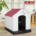 thumbnail image 2 of YRLLENSDAN 41/35/ 27 inch Plastic Dog House Outdoor, Waterproof Dog Houses for Small Dogs House with Air Vents and Elevated Floor Indoor Weatherproof Doghouse for Small Dogs, 2 of 7