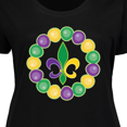 thumbnail image 4 of Inktastic Mardi Gras Beads and Fleur De Lis Women's Plus Size T-Shirt, 4 of 5