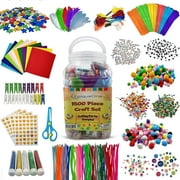 EpiqueOne 1500-Piece Craft Set for Kids  Arts & Crafts Kit for Use at Home or in School  Bulk Supplies for a Wide Variety of Crafting Projects  Recommended for Children Ages 2 and Older