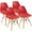 Red, variant on HarmonyStrings Modern Style Dining Chair Mid Century Modern DSW Chair, Shell Lounge Plastic Chair for Kitchen, Dining, Bedroom, Living Room Side Chairs Set of 4-Red