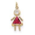 thumbnail image 1 of 10K Yellow Gold July Girl Birthstone Charm, 1 of 2