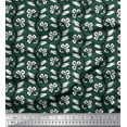 thumbnail image 1 of Soimoi Moss Georgette Fabric Leaves & Floral Block Print Fabric by Yard 42 Inch Wide, 1 of 3