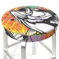 thumbnail image 3 of Fotbe Fishing Bass Pattern Stool Covers Round,Waterproof Round Bar Stool Covers Bar Chair Covers Washable Stool Cushion Slipcover for 12-14 Inch Chair-13 inch, 3 of 7