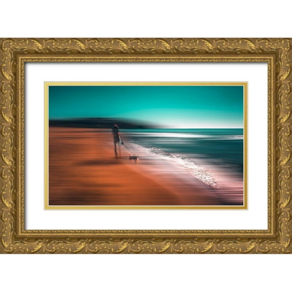 Chiriaco, Carmine 14x10 Gold Ornate Wood Framed with Double Matting Museum Art Print Titled - The quiet hours