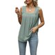 thumbnail image 1 of Cuello cuadrado Tops de verano Moda sin mangas para mujer Ajuste relajado (Verde L) FLhrweasw Para estrenar, 1 of 8