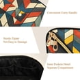 thumbnail image 5 of FORMRS Makeup Bag Travel Cosmetic Organizer for Women Fold Flat Zipper Pouch with Handle, Red Geometric, 5 of 8