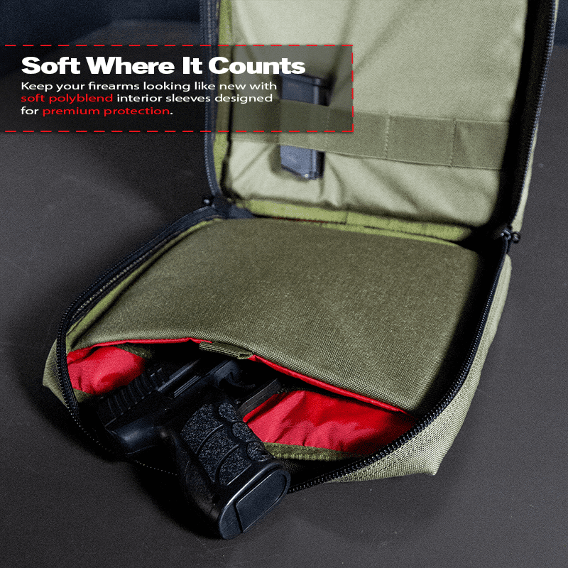 DDT Viper Padded Double Pistol Case, Color OD Green