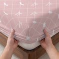 thumbnail image 3 of Twin Sze Fitted Sheet Set - Pink Halloween 2 Piece Bedding Sets 16" Deep Pocket Fitted Sheet with 1 Pillowcase, Checkered Bat Bow Brushed Microfiber Hotel Luxury Bed Sheets, 3 of 9