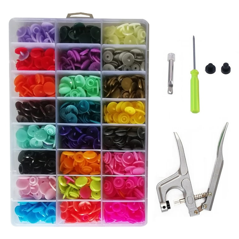 Plastic Snaps Buttons Fasteners With Plier Tool T3 No-sew KAM Snap