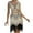 DT-Beige, variant on Women's Sequin Fringe Flapper Dress-Sleeveless-Midi-Polyester-for 1920s Party/Costume Event-Sparkly Sequin Fringe