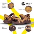 thumbnail image 5 of Zeba Men's Premium Leather Easy Slip-On Massaging Sandals Slides (Summer Breeze, 11), 5 of 7