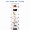 thumbnail image 7 of 360 Degree Rotating Shoe Rack 7 Tier Spinning Shoe Tower Carousel Storage Round Shoe Rack Vertical Handbag Organizer for Closet White Finish Space Saving, 7 of 7