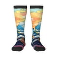 thumbnail image 2 of Lsque Colorful Whimsical Earth Printed Crew Socks Men's Women's LightWeight Thin Casual Calf Socks ,Knee High Socks,Cotton Socks, 2 of 9