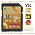 thumbnail image 6 of Amplim 64GB SDXC SD Card, UHS-II V90 300MB/s (2000X) UHSII U3 Extreme High Speed 64 GB SD XC Memory, 6 of 9
