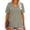 Gray, variant on Womens Plus Size V Neck Cotton T-Shirts, Solid Color Loose Short Sleeve Casual Summer Tops Tee for Womens Army Green