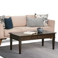 thumbnail image 4 of Simpli Home Carlton 44 inch Wide Solid Wood Transitional Coffee Table in Dark Tobacco Brown, 4 of 9