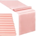 thumbnail image 1 of 15 Pack Pink Satin Table Runner 12 x 108 Inch Long Table Runner for Wedding Birthday Party Engagement Decorations, 1 of 7