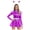 Purple, variant on Women's Space Dress Alien Astronaut Long Sleeve A-line with Hair Hoop Hot Pink S
